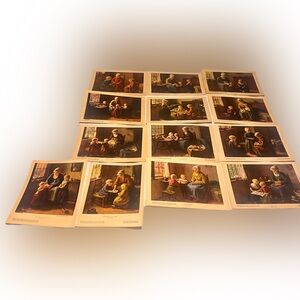 Vintage 1940s Mead Johnson Medical Advertising Mother & Child Art Print Set